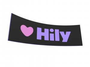 TF-2003 (2D) Curved Rectangle Hanging Sign -- View 2